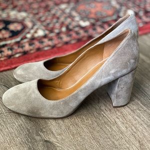 Franco Sarto Suede Leather Gray/Beige High Heels Shoes 9